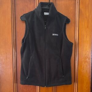 Columbia Black Zip-Up Fleece Vest